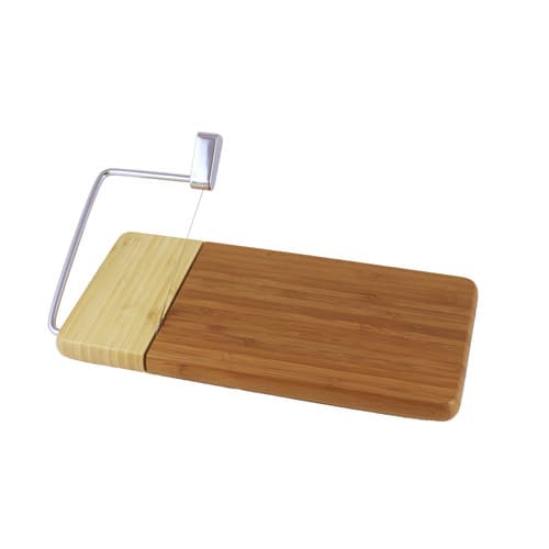 Bamboo Cheese Server With Chrome Slicing Arm