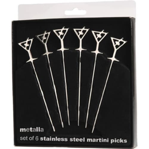 Prodyne Cocktail Pick • Martini Glass Shape Ss