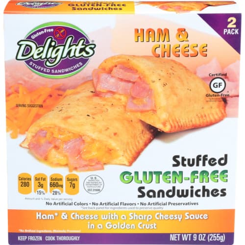 Delight Gluten Free Stuffed Sandwich • Ham Cheese Frozen