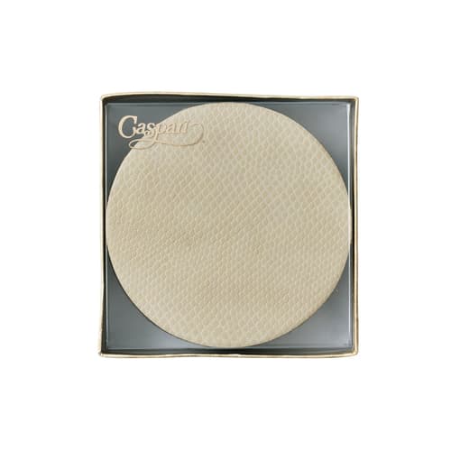 Caspari • Coaster Set Ivory Faux Snakeskin Round