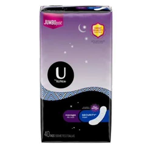U By Kotex Maxi Overnight Pads Regular Fragrance Free