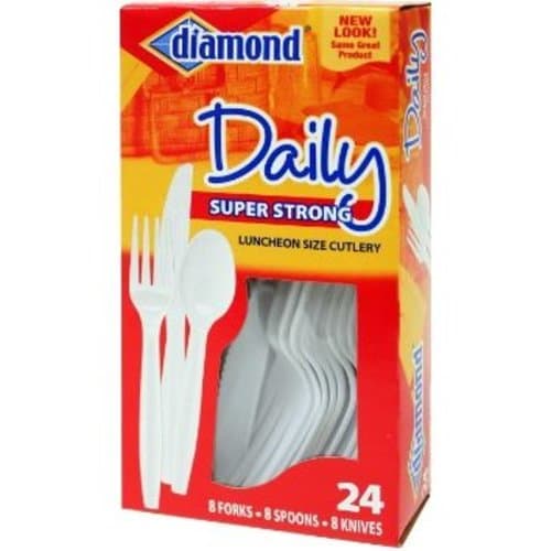 Diamond Cutlery Plastic Heavy Duty For 8