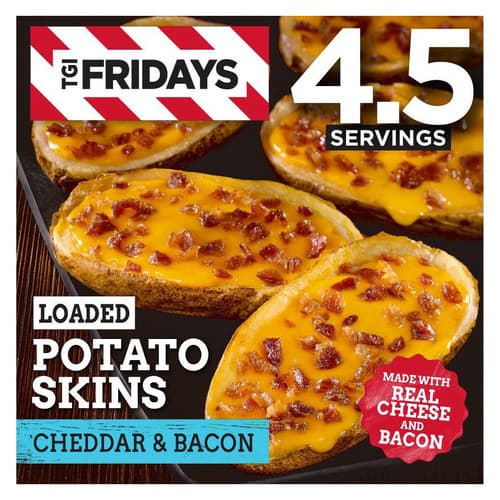 Tgi Fridays Loaded Cheddar & Bacon Potato Skins Frozen Snacks