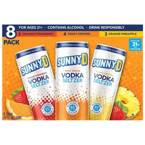 Sunny D Vodka Seltzer • Orange Strawberry 4pk-12oz