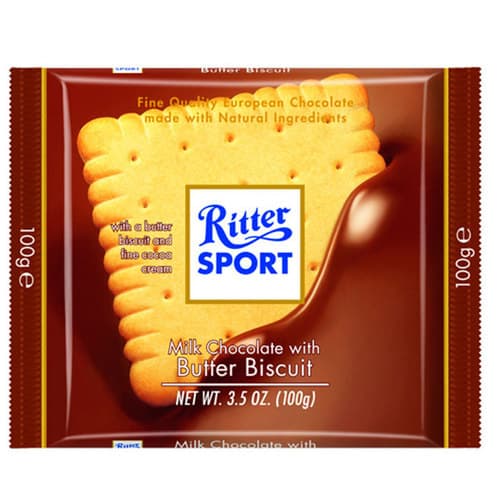 Ritter Sport Chocolate Bar • Milk W Butter Biscuit