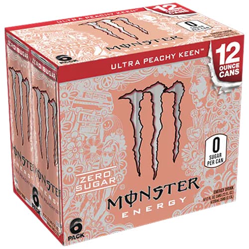 Monster Energy Drink • Ultra Peachy 12 oz 6 Pack