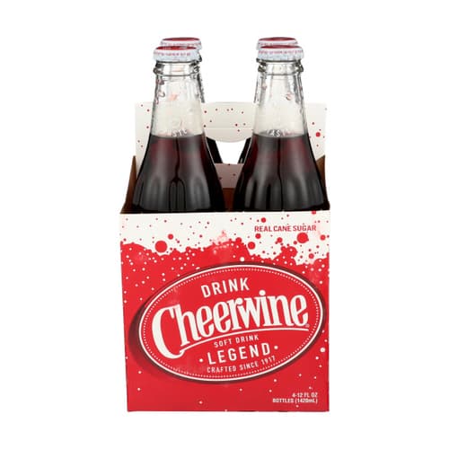 Cheerwine Soda • 4 Pack 12 oz Glass