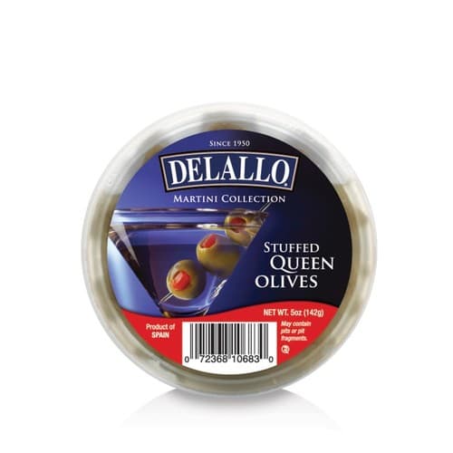 Delallo Martini Stuffed Queen Olive In Brine - Cup