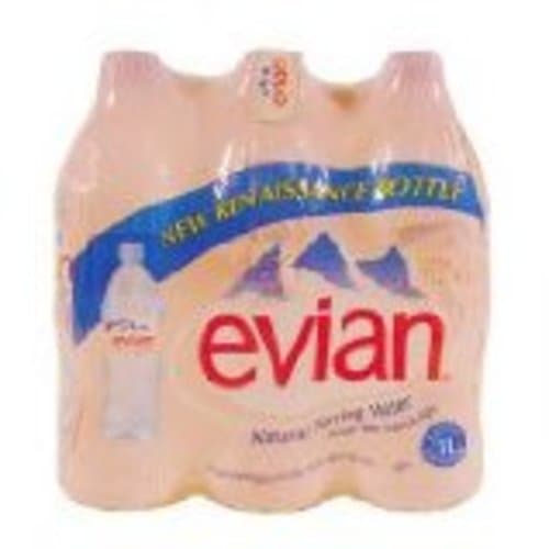 Evian Spring Water • Still Pet 1 Liter 6 Pack