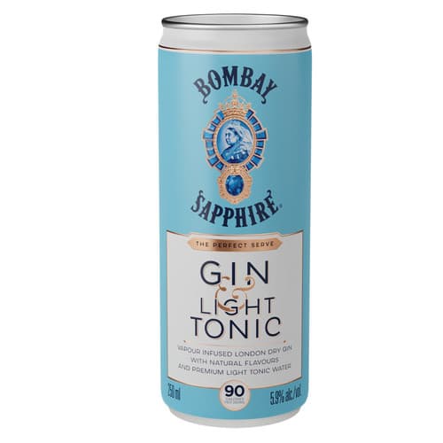 Bombay Sapphire Cocktails • Light Gin & Tonic 4pk