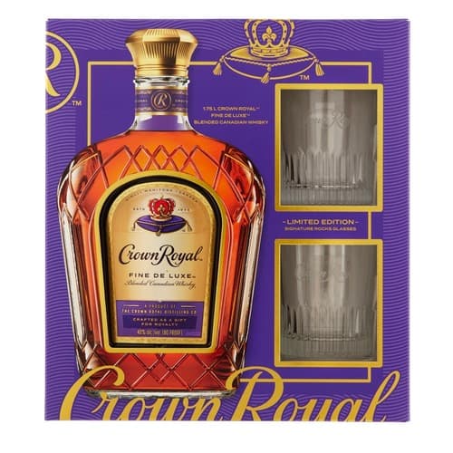Crown Royal • with 2 Rocks Glasses