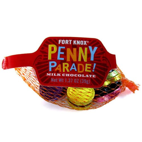Fort Knox Penny Parade Mixed Chocolate Coins In Mesh Bag
