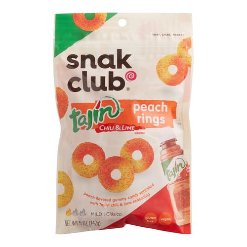 Snak Club Tajin Chili & Lime Bag • Peach Rings