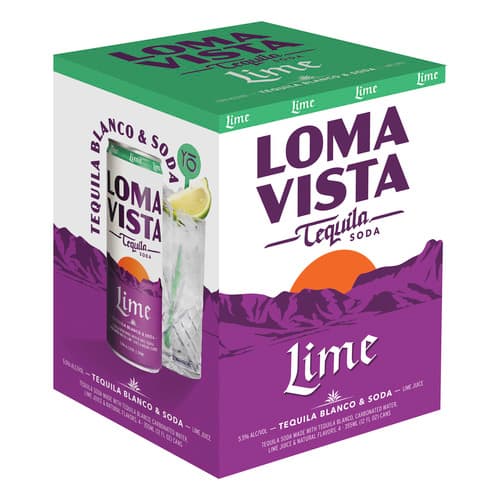 Loma Vista Lime Tequila + Soda 4pk 12oz Cans
