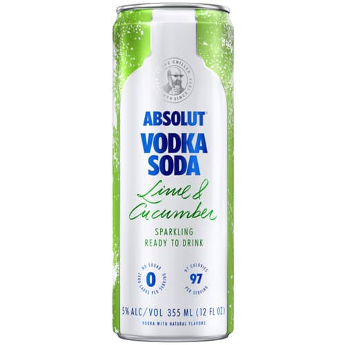 Absolut Vodka Soda • Lime Cucumber 4pk-12oz