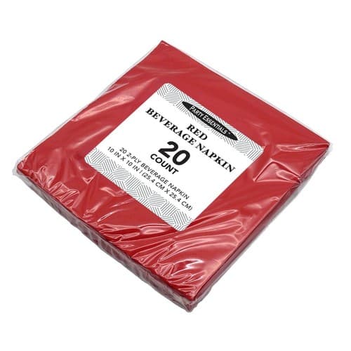 Party Essentials Red Paper Cocktail Napkin