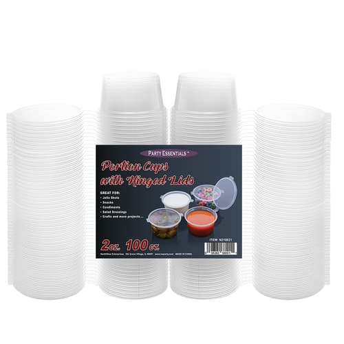 Party Ess • Portion Cup 2 oz Hinged Lid Plastic