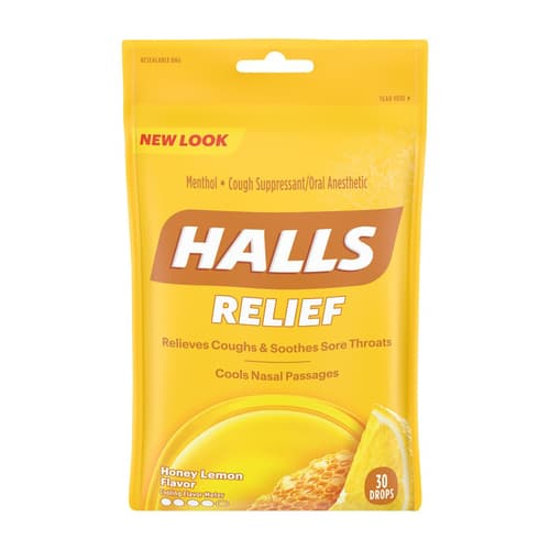 Halls Cough Drops • Honey Lemon