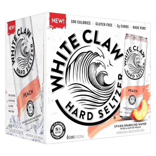 White Claw Peach Hard Seltzer • 6pk Can