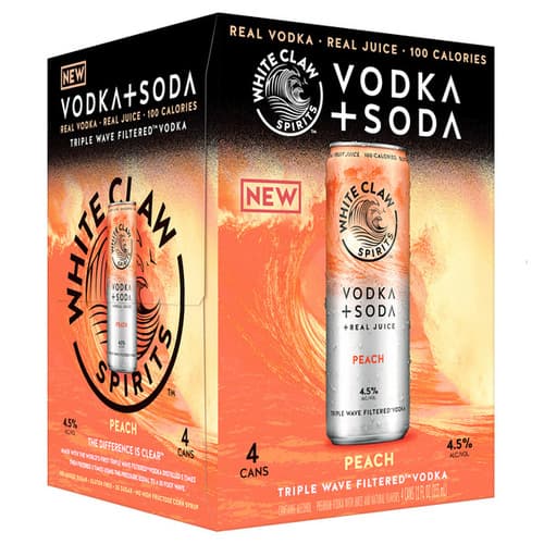 White Claw Vodka Soda • Peach 4pk-12oz
