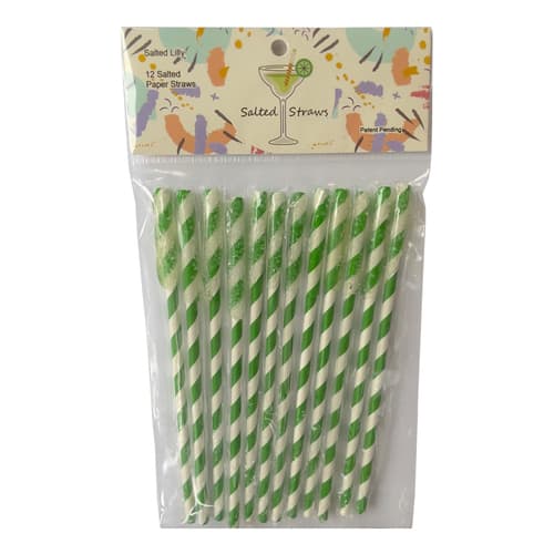 Salted Paper Straw • Green & White Striped