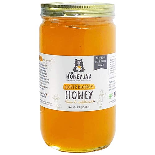 Walker Honeycomb with Clover Honey In Mason Jar