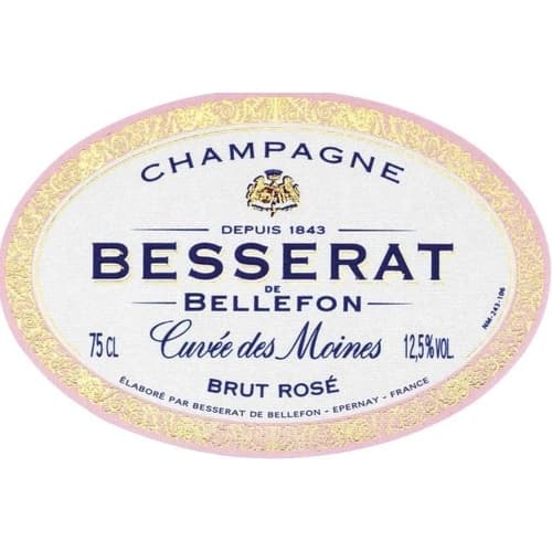 Besserat De Bellefon Brut Rose Cuvee Des Moines Champagne 6 / Case