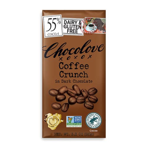 Chocolove Coffee Crunch 55% Dark Chocolate Candy Bar