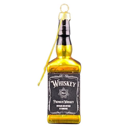 Holiday Hand-blown Glass Ornament • Tennessee Whiskey Bottle
