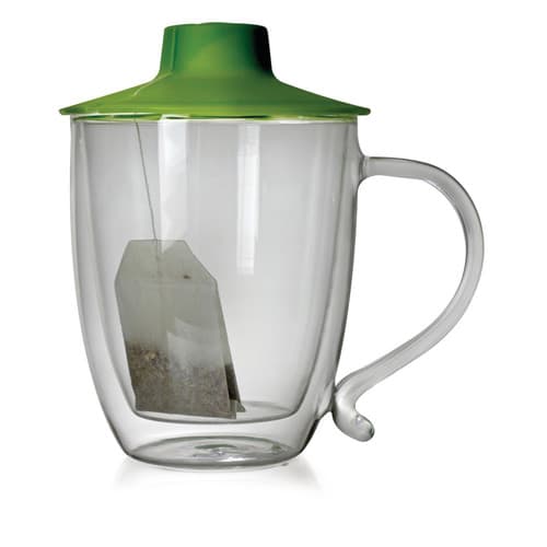 Primula • Tea Mug W.bag Buddy Lid  Glass Dbl Wall
