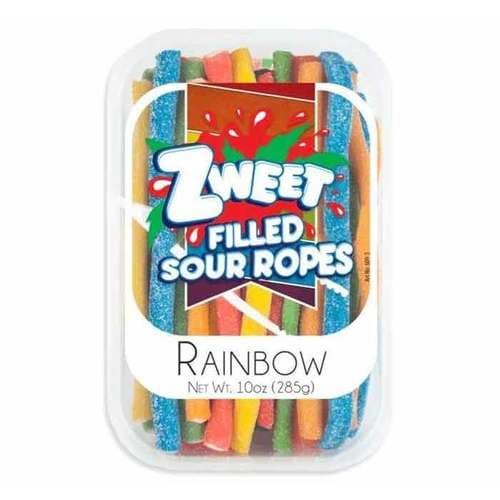 Zweet Filled Sour Ropes Rainbow Candy In Tub