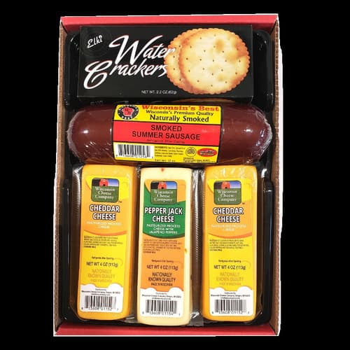 Wisconsin's Best Pepper Jack  Smkd Sausage Crackers Gift Box Set
