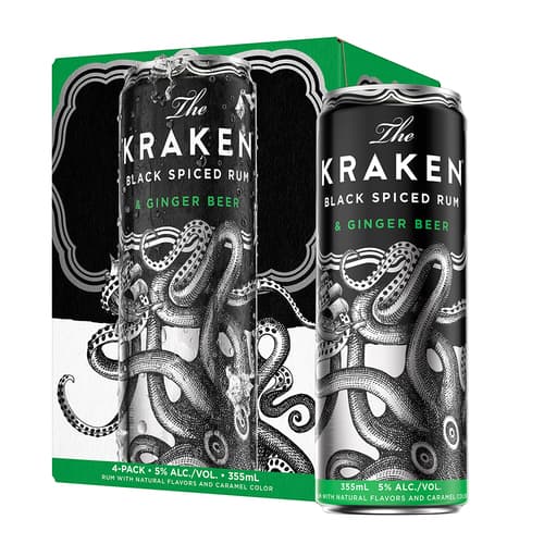 Kraken Cocktails • Kraken & Ginger Beer 4pk-12oz
