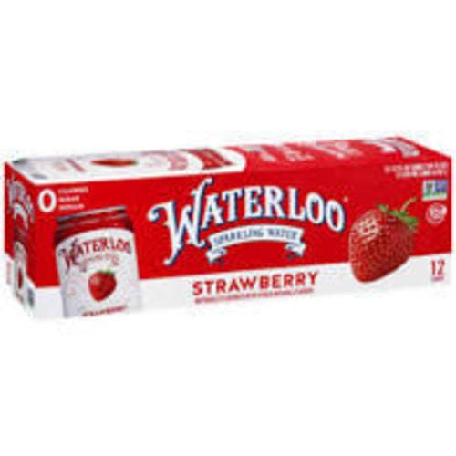 Waterloo Sparkling Water • Strawberry 12 oz Cans