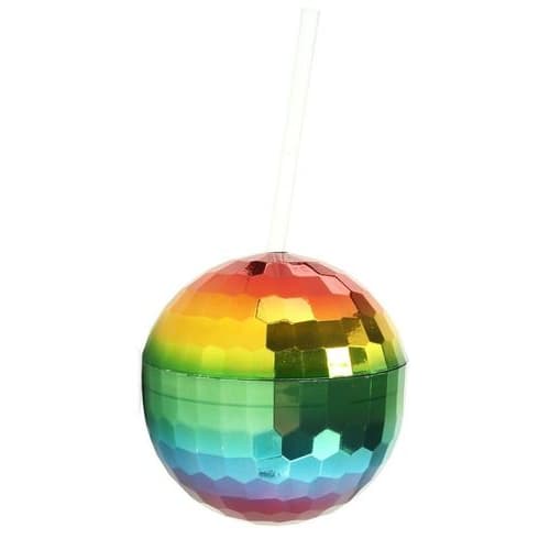 Kheper • Rainbow Disco Ball Sipper Cup with Straw