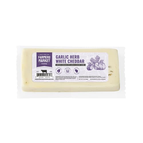 Farmers Market Garlic Herb White Cheddar Cheese