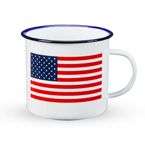 True • Enamel Mug with American Flag