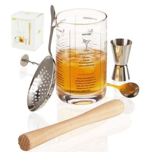 True • Mixologist Bar Set W.recipe Mixing Glass
