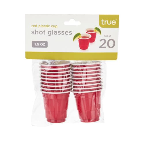True • Red Cup 1.5 oz Plastic 20 Ct