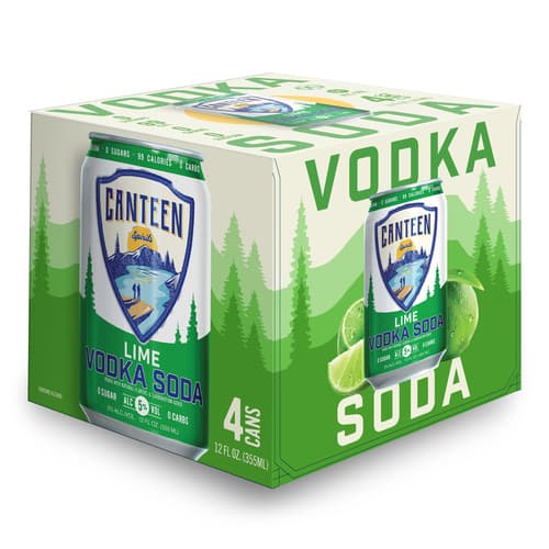 Canteen Vodka + Soda • Lime 4pk-12oz
