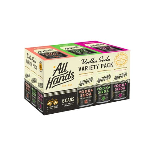 All Hands Vodka Soda • Variety Pack 6pk-12oz