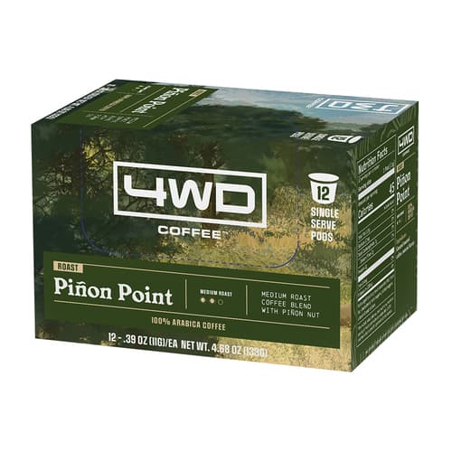 4wd Coffee "pinon Point" Single Serve Coffee Pods Flavored With Pinon Nut