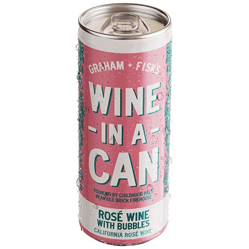 Graham and Fisk Rose Bubbles Wine In A Can