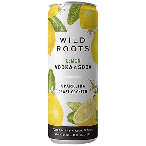 Wild Roots Vodka + Soda • Lemon 4pk-12oz