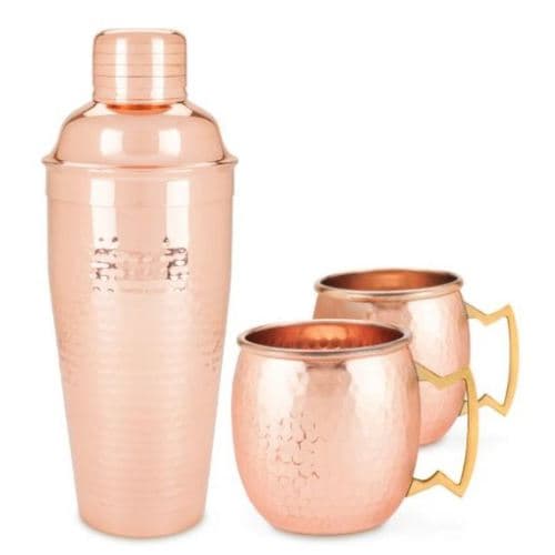 Twine Copper 25 oz Shaker Set With Two 16 oz Mule Mugs