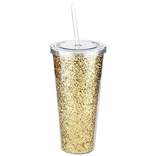 True • Tumbler Double Wall Glitter Gold 24 oz
