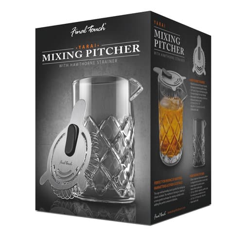 Final Touch Yarai Glass Mixing Pitcer With Strainer
