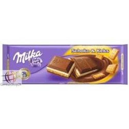 Milka Chocolate Bar and Biscuit 10.6z