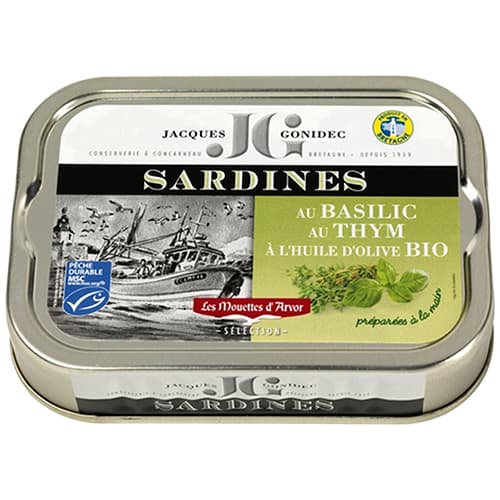 Gonidec French Sardines • Basil & Thyme Evoo