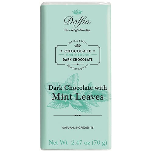 Dolfin Chocolate Bar • Dark with  Mint Leaves